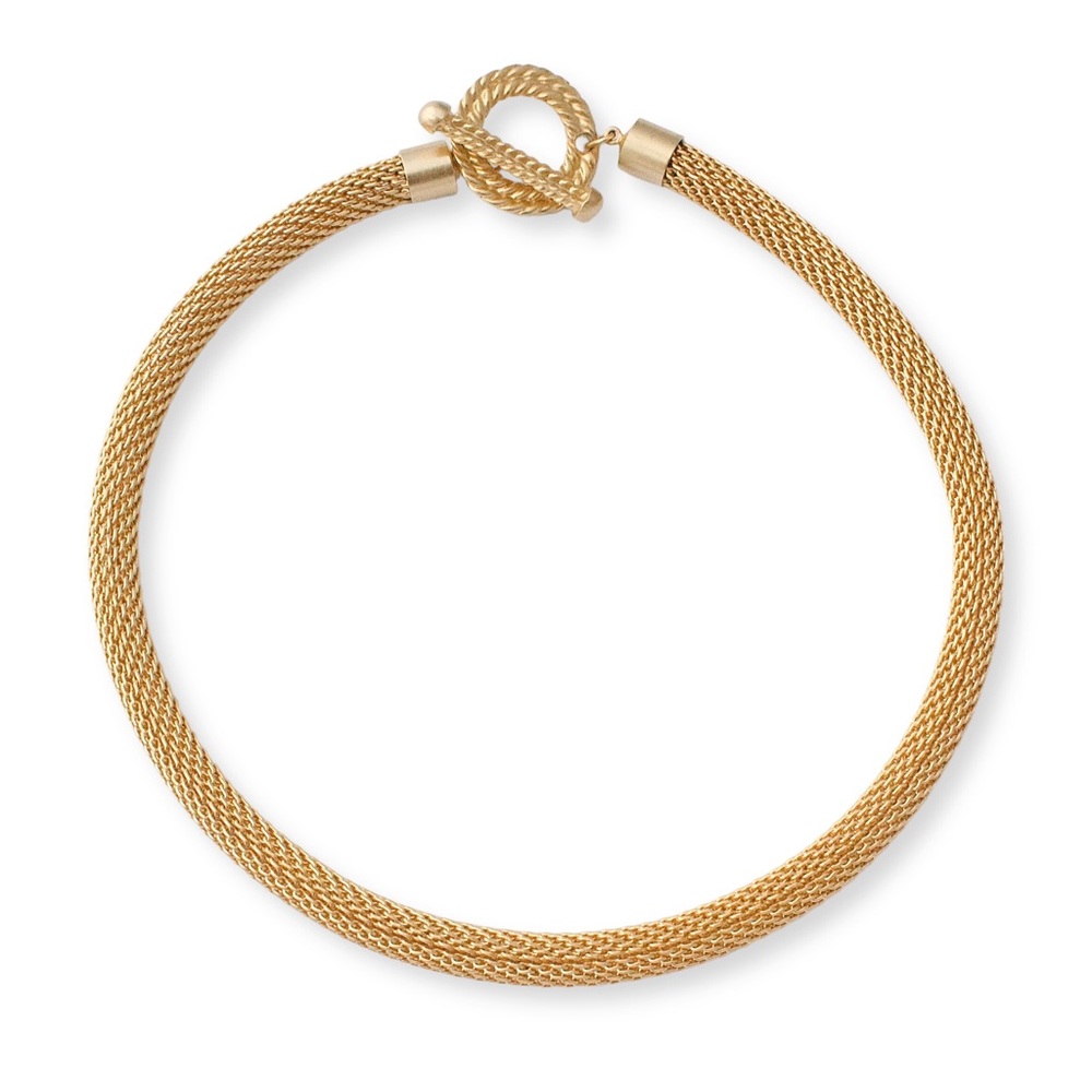 Vintage Gold Tone Mesh Collar / Choker Necklace